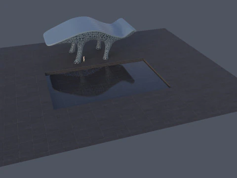 Futuristic high Pavilion 3D Model