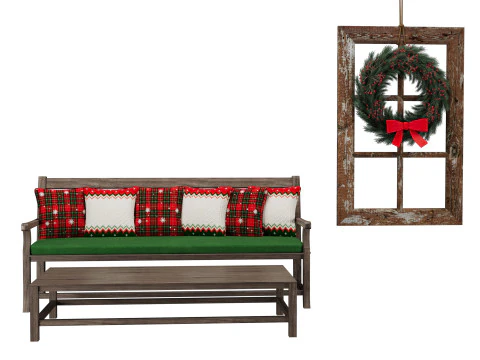 Wood bench Christmas decoration 3D Model