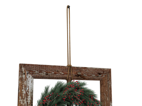 Новорічна прикраса дерев'яної лавки 3D Модель