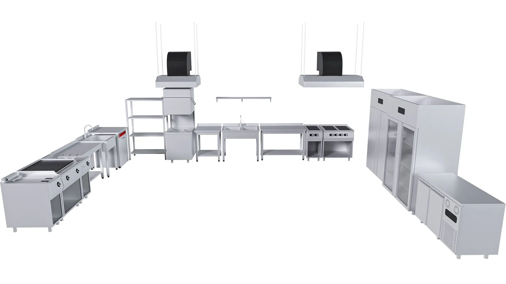 Commercial kitchen equipment 3D Model .c4d .max .obj .3ds .fbx .stl .blend 