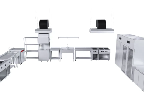 Commercial kitchen equipment 3D Model