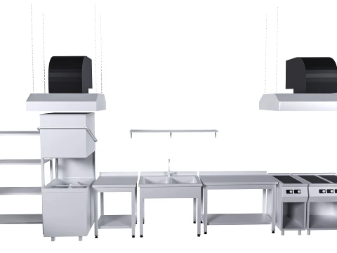 Commercial kitchen equipment 3D Model