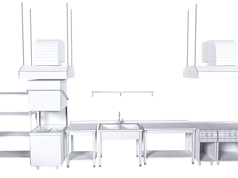Commercial kitchen equipment 3D Model