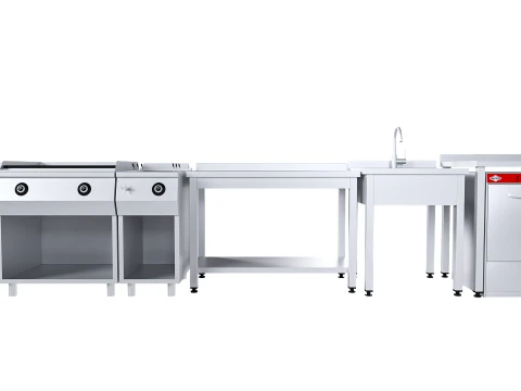 Commercial kitchen equipment 3D Model