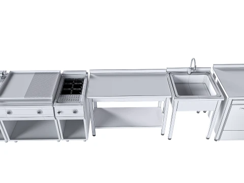 Commercial kitchen equipment 3D Model