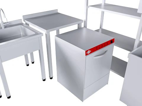 Commercial kitchen equipment 3D Model
