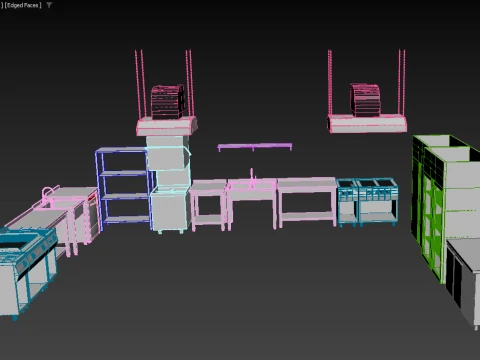 Commercial kitchen equipment 3D Model