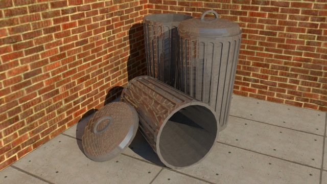 trash can 3D Model .c4d .max .obj .3ds .fbx .stl .blend 