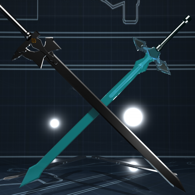 elucidator and dark repulser - sao 3D Model .c4d .max .obj .3ds .fbx .stl .blend 