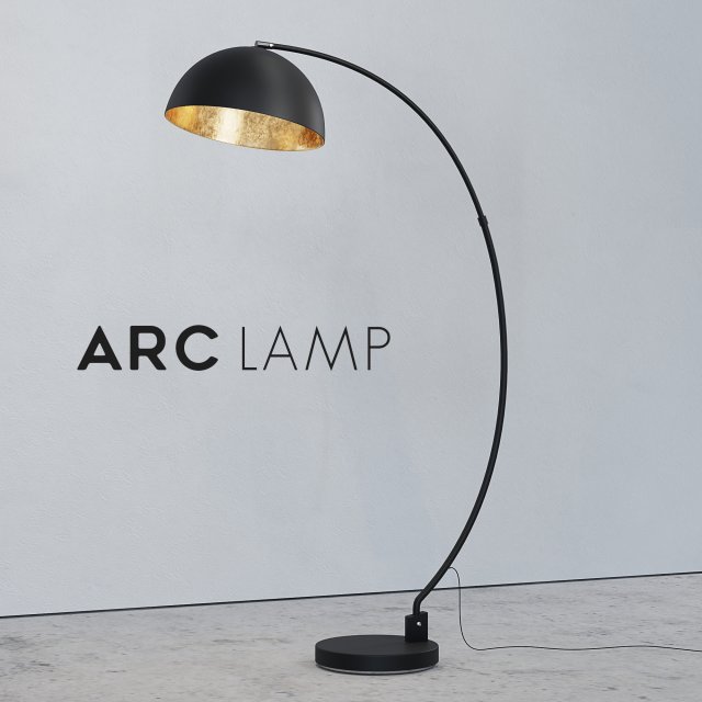 the arc black floor lamp 3D 모델 .c4d .max .obj .3ds .fbx .stl .blend 