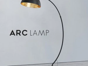 a lumin&aacute;ria de ch&atilde;o arco preto Modelo 3D