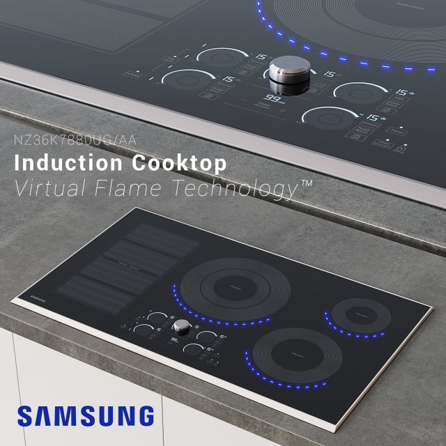 samsung induction cooktop 3D Модель .c4d .max .obj .3ds .fbx .stl .blend 