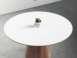 winston dining table sandro walnut veneer 63 inch - 1600mm Modèle 3D