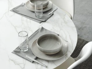 oval tulip table calacatta set 1980mm 3D Model
