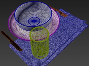 oval tulip table calacatta set 1980mm 3D Модель