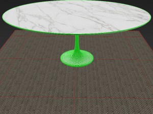 oval tulip table calacatta set 1980mm 3D Модель