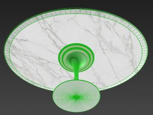 oval tulip table calacatta set 1980mm 3D Model