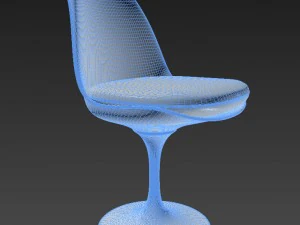 oval tulip table calacatta set 1980mm 3D Model