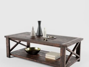 ana white rustic x coffee table 3D Model