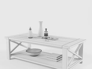ana white rustic x coffee table 3D Model