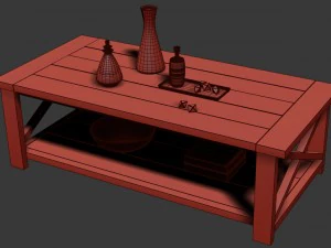 ana white rustic x coffee table 3D Model
