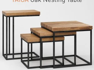 टैगा ओक नेस्टिंग टेबल 3D मॉडल