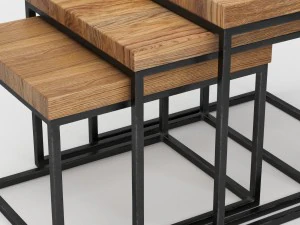 taiga oak nesting table 3D Model