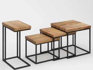 taiga oak nesting table 3D Model