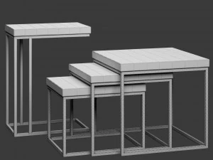 taiga oak nesting table 3D Model