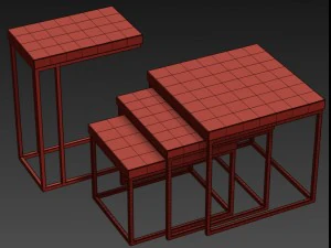 taiga oak nesting table 3D Model