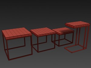 taiga oak nesting table 3D Модель