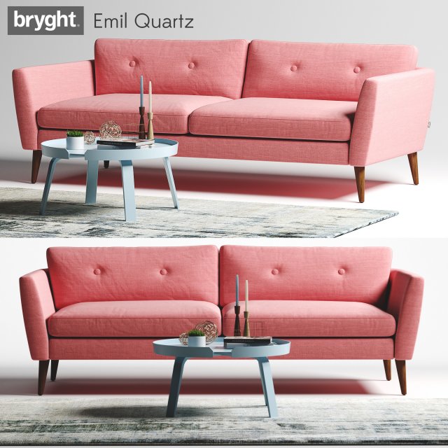 bryght emil quartz sofa 3D Модель .c4d .max .obj .3ds .fbx .stl .blend 