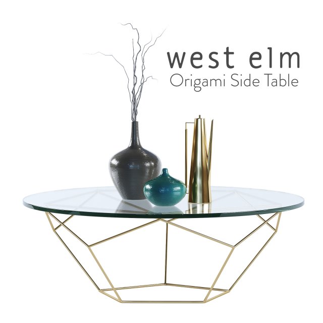 western elm origami table 30 inches 3D Model .c4d .max .obj .3ds .fbx .stl .blend 