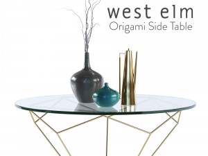 western elm origami table 30 inches 3D 모델
