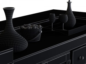 pottery barn rustic bar 3D-Modell