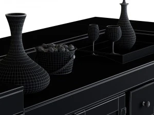 pottery barn rustic bar 3D Model