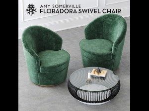 floradora swivel chair with cb2 haven coffee table Modelo 3D