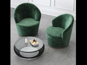floradora swivel chair with cb2 haven coffee table Modelo 3D