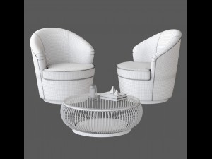 floradora swivel chair with cb2 haven coffee table Modelo 3D