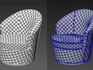 floradora swivel chair with cb2 haven coffee table 3D Model