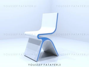 modern simple futuristic desk 3D Model
