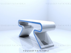 modern simple futuristic desk 3D मॉडल