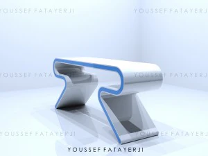 modern simple futuristic desk 3D Model