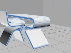 modern simple futuristic desk 3D Model