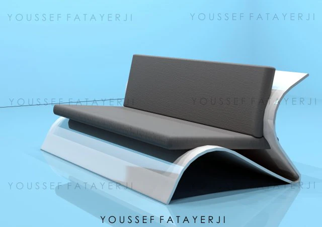 modern bend couch 3D Model .c4d .max .obj .3ds .fbx .stl .blend 