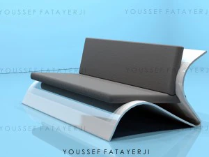 现代弯曲沙发 3D 模型