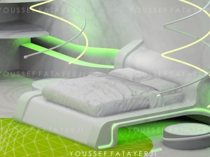 futuristic bedroom Modello 3D