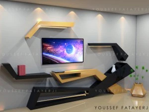 modern tv-wandmontageontwerp 3D Model