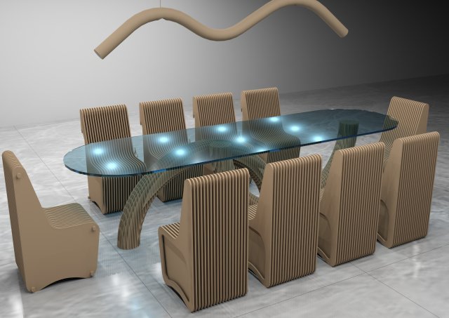 parametric dinning area 3D मॉडल .c4d .max .obj .3ds .fbx .stl .blend 