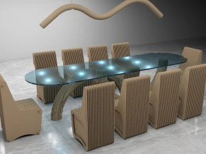 파라메트릭 식사 공간 3D 모델